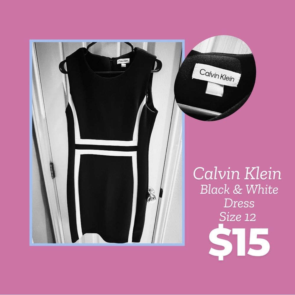 Calvin Klein Black and White Dress